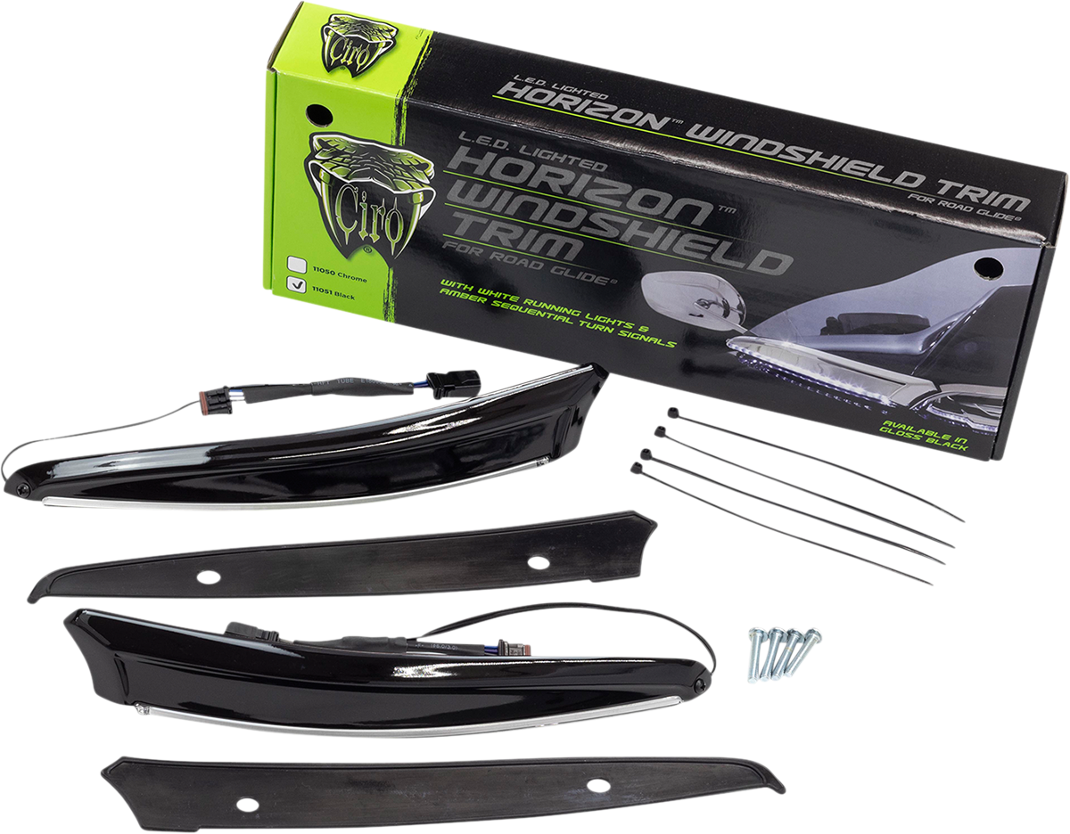Moldura de parabrisas LED CIRO - 15-20 FLTR - Negro 11051 