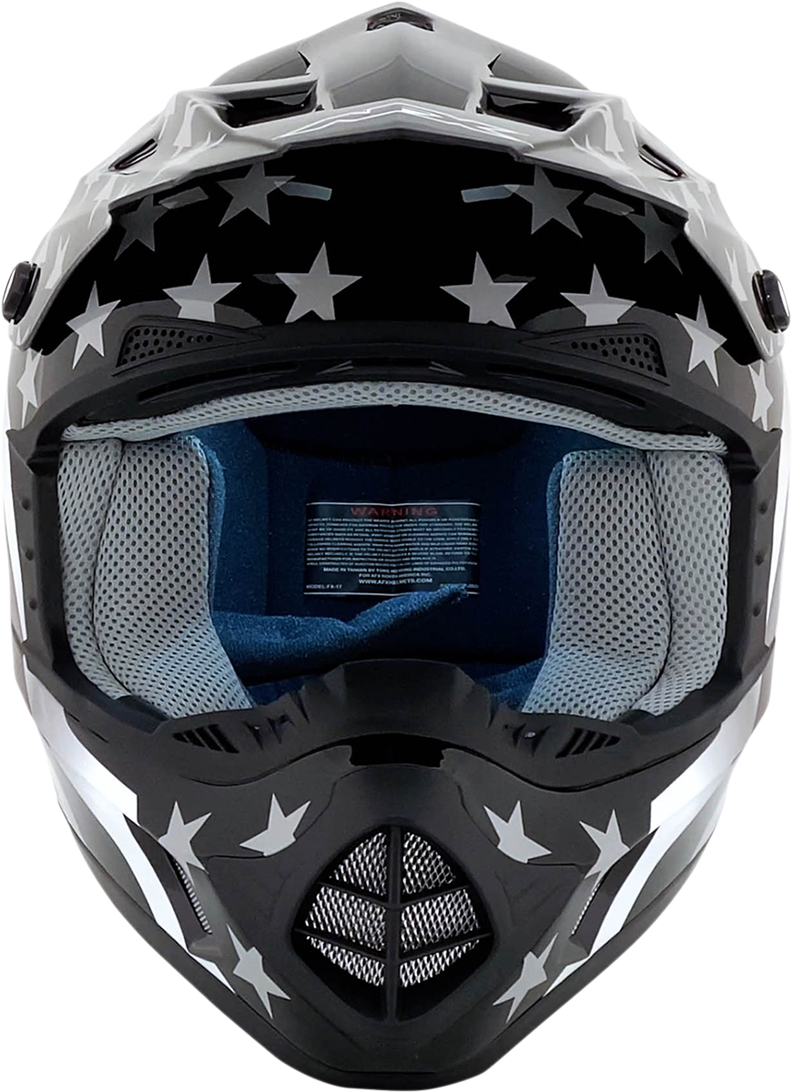 Casco de motocicleta AFX FX-17 - Bandera - Sigiloso - Grande 0110-2365