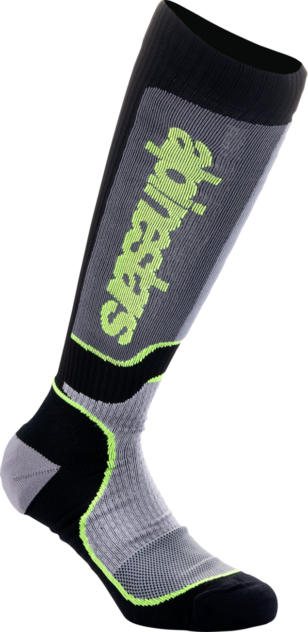 Calcetines ALPINESTARS MX Plus para jóvenes - Negro/Gris/Amarillo - Talla M/G 4742324-175-ML