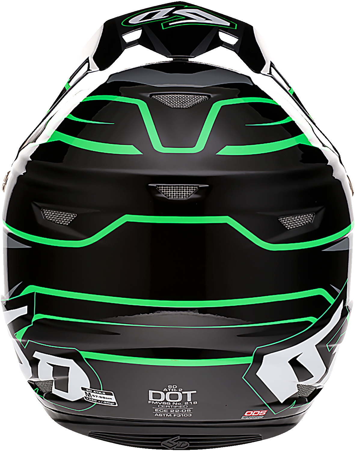 Casco de motocicleta 6D ATR-2 - Phase - Negro/Verde - Talla pequeña 12-2845 