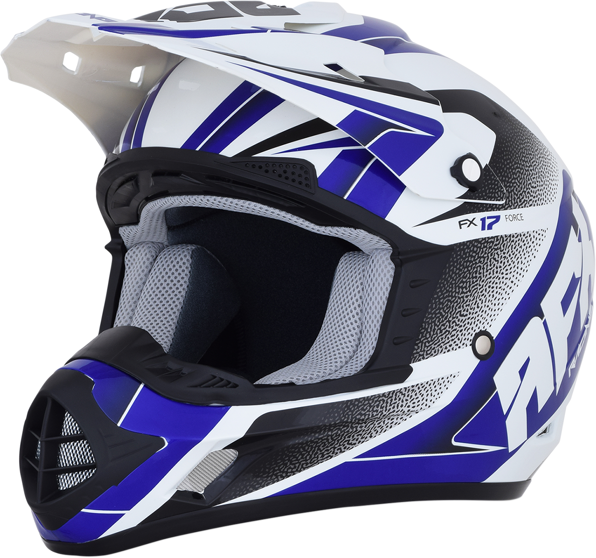 AFX FX-17 Motorcycle Helmet - Force - Pearl White/Blue