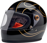 Casco BILTWELL Gringo S - Llamas negras brillantes - Pequeño 1003-567-502 