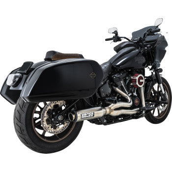 VANCE &amp; HINES Harley Davidson Softail 2018-2024, sistema de escape Supersport 2 en 1 cepillado 27337 