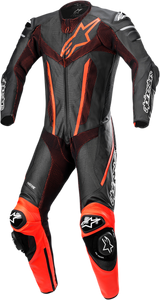 Traje de una pieza ALPINESTARS Fusion - Negro/Rojo Fluorescente - Talla 38 EE. UU. / 48 UE 3153022-1030-48