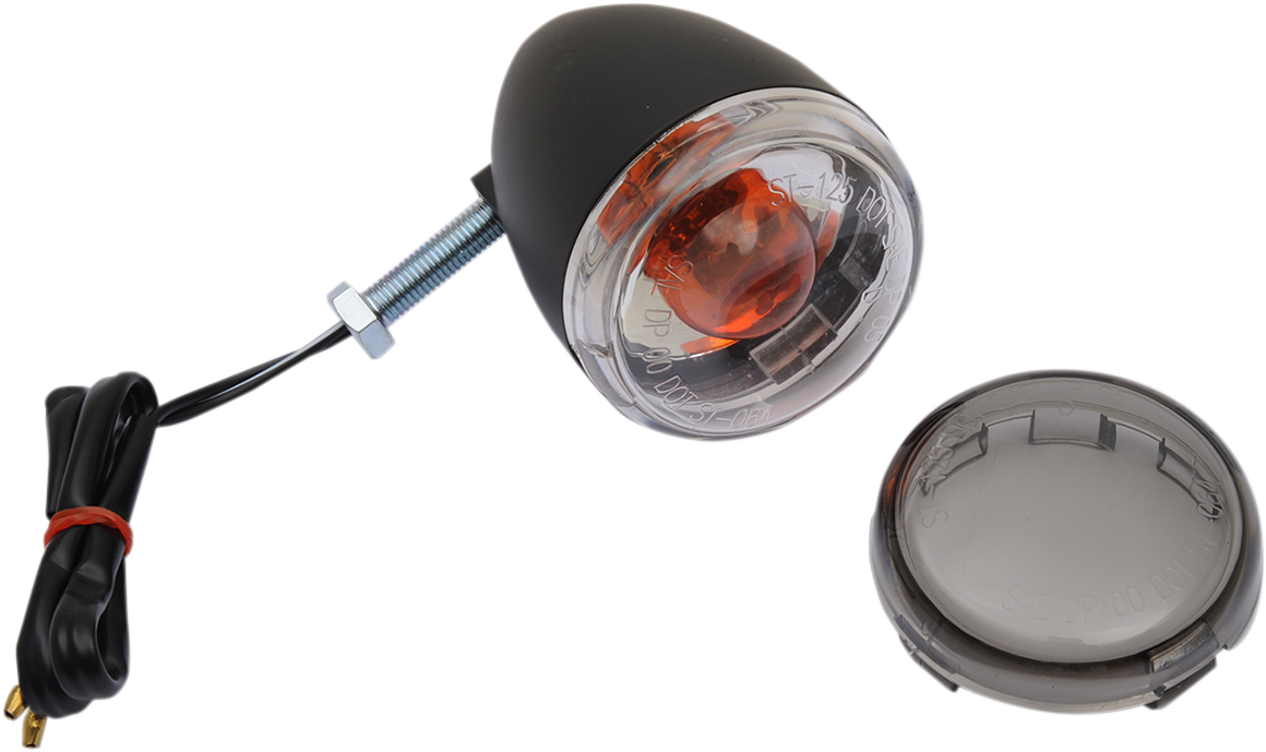 DRAG SPECIALTIES Señal de giro trasera 1156 - Lente negra/ahumada NEGRO MATE; ESTILO 1156 L12-0232BR/M 