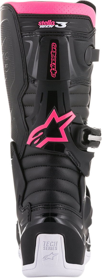 Botas ALPINESTARS Stella Tech 3 para mujer - Negro/Blanco/Rosa - Talla 6 (EE. UU.) 2013218-130-6