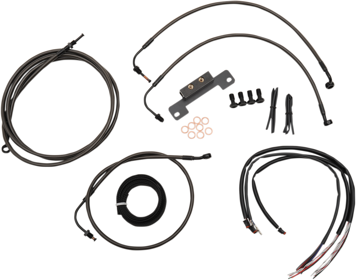 Kit de cables LA CHOPPERS - Manillar tipo Ape Hanger de 12" a 14" - Medianoche LA-8012KT2B-13M