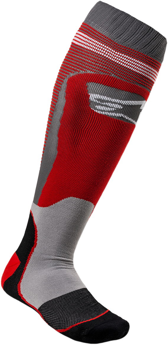 Calcetines ALPINESTARS MX Plus 1 - Rojo/Gris - Talla L/2XL 4701820-318-L2X
