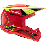 Casco de motocicleta juvenil ALPINESTARS SM3 - Fray - Rojo brillante/Amarillo fluorescente/Negro - Talla pequeña 8301625-3051-YS 