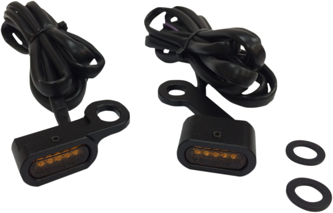 Luces LED de posición para manillar DRAG SPECIALTIES - XL - Negro/Ámbar L22-0231MBAENU