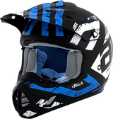 AFX FX-17 Motorcycle Helmet - Attack - Matte Black/Blue - 3XL 0110-7643
