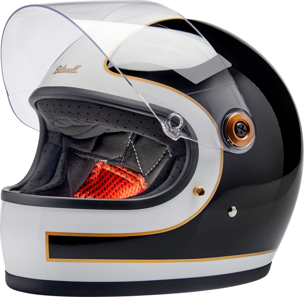Casco BILTWELL Gringo S - Blanco brillante/Negro Tracker - Grande 1003-566-504 