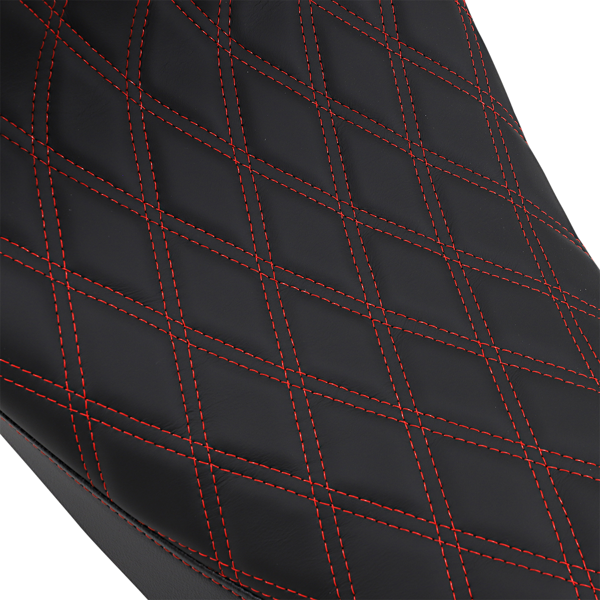 Asiento individual bajo delantero DRAG SPECIALTIES - Diamante - Costuras rojas - FL '08-'22 0801-1254 