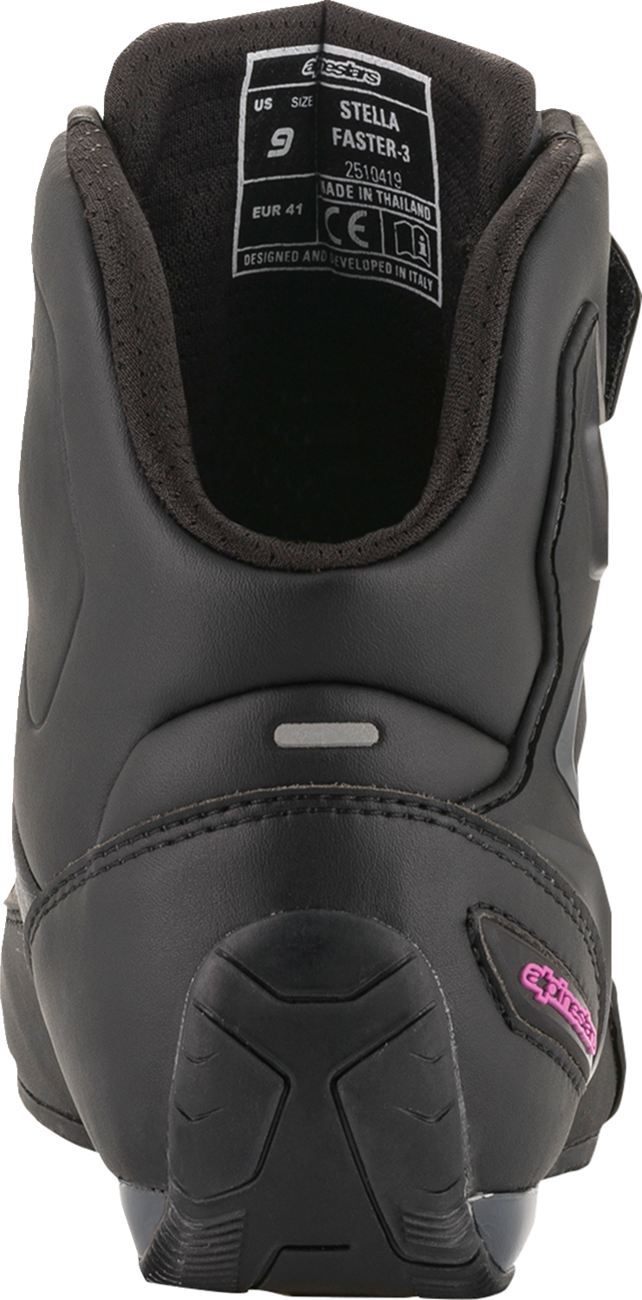 Zapatillas ALPINESTARS Stella Faster-3 para mujer - Negro/Rosa - Talla 8.5 (EE. UU.) 251041910399