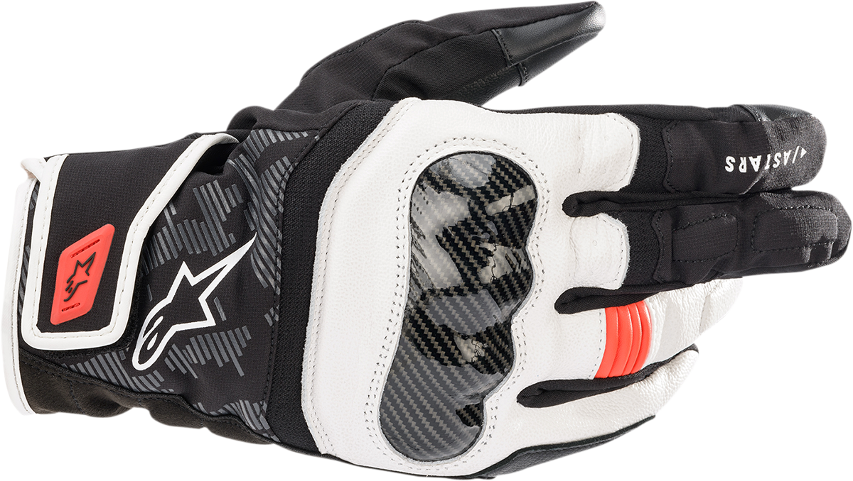 Guantes ALPINESTARS SMX Z Drystar® - Negro/Blanco/Rojo Fluo - Pequeños 3527421-1231-S