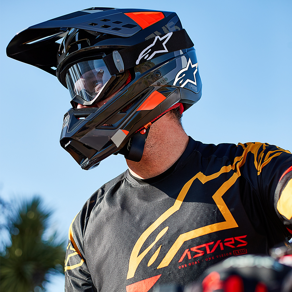 ALPINESTARS SM5 Motorcycle Helmet - Rover - Gray/Red - Large 8303921-1392-LG