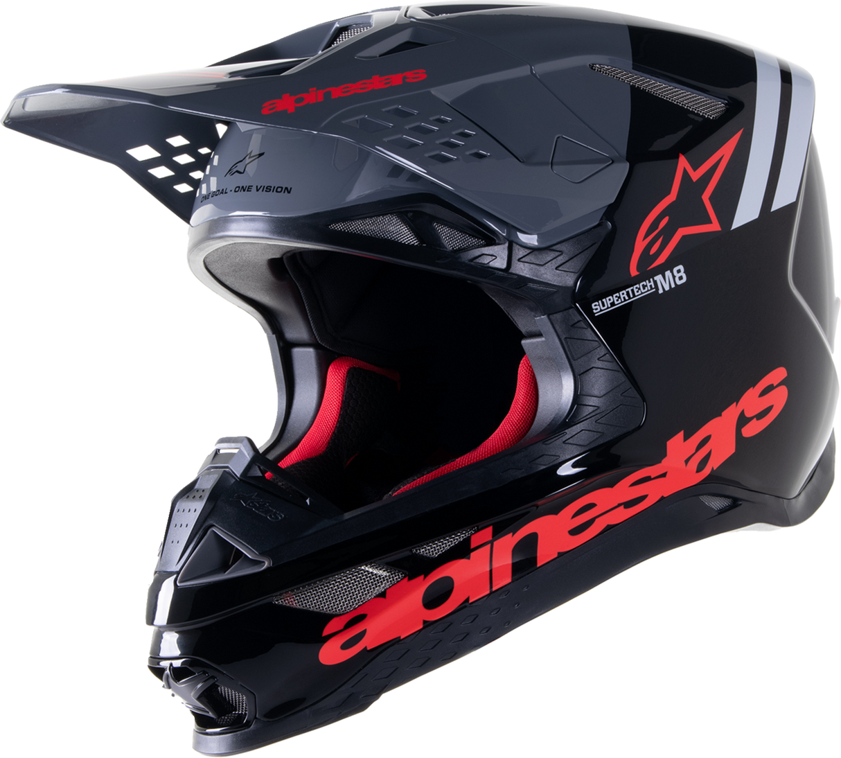 Casco de motocicleta ALPINESTARS Supertech M8 - Radium 2 - MIPS® - Negro brillante/Rojo neón - XL 8301523-1397-XL