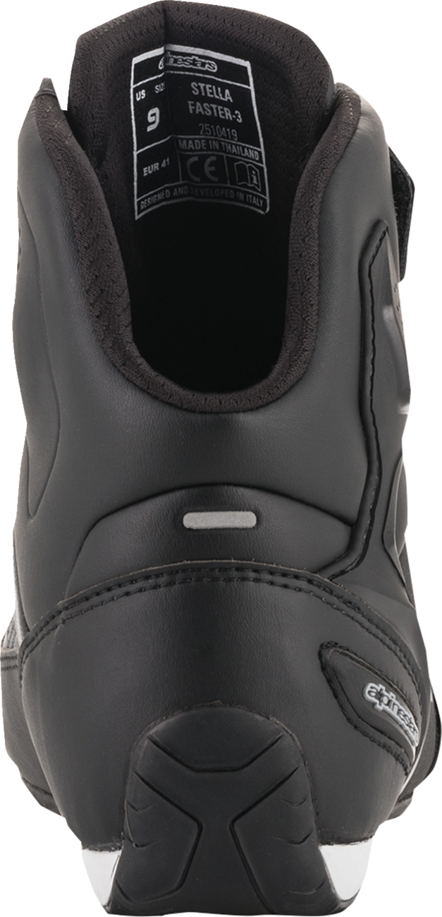 Zapatillas ALPINESTARS Stella Faster-3 para mujer - Negro/Plateado - Talla 8 de EE. UU. 2510419119-8
