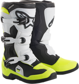 Botas ALPINESTARS Tech 3S - Negro/Blanco/Amarillo Fluorescente - Talla 4 de EE. UU. 2014018-125-4