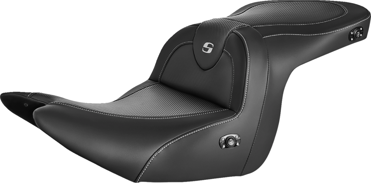 Asiento calefactable de fibra de carbono SADDLEMEN Roadsofa - Negro - sin respaldo - GL1800 '18-'23 H18-07-185HCT 