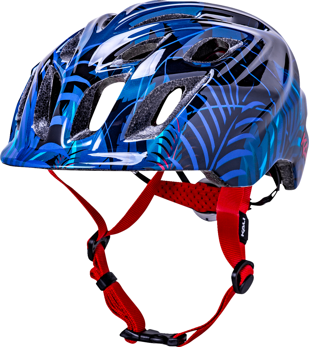 Casco de bicicleta infantil con iluminación KALI Chakra - Jungla - Azul brillante - Pequeño 221022225 