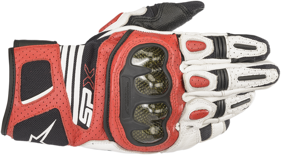 Guantes ALPINESTARS SPX AC V2 - Blanco/Negro/Rojo Brillante - 3XL 3567319-2030-3X
