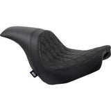 Asiento Predator de DRAG SPECIALTIES - Doble diamante con costuras negras - Vinilo - FLSB/FXLR '18-'23 0802-1517 