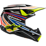 Casco de moto juvenil ALPINESTARS SM3 - Wurx - Negro brillante/Amarillo fluorescente/Azul/Rojo - Talla pequeña 8302025-1574-YS 