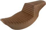 Asiento SADDLEMEN Step-Up - Delantero Tuck-n-Roll/Trasero Lattice Stitch - Marrón 897-06-176BR