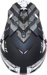 AFX FX-17 Motorcycle Helmet - Attack - Matte Black/Silver - XS 0110-7142