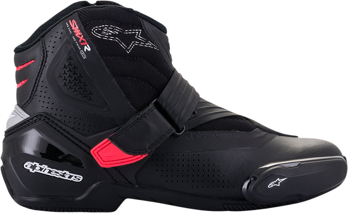 Botas ventiladas ALPINESTARS Stella SMX-1 R V2 para mujer - Negro/Rosa - Talla 11 de EE. UU. / 43 de UE 2224121-1839-43
