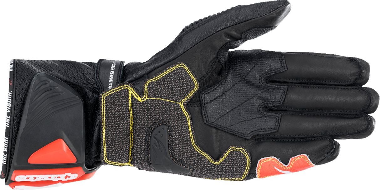 Guantes ALPINESTARS GP Tech V2 S - Negro/Blanco/Rojo Fluo - 2XL 3556422-1231-2X