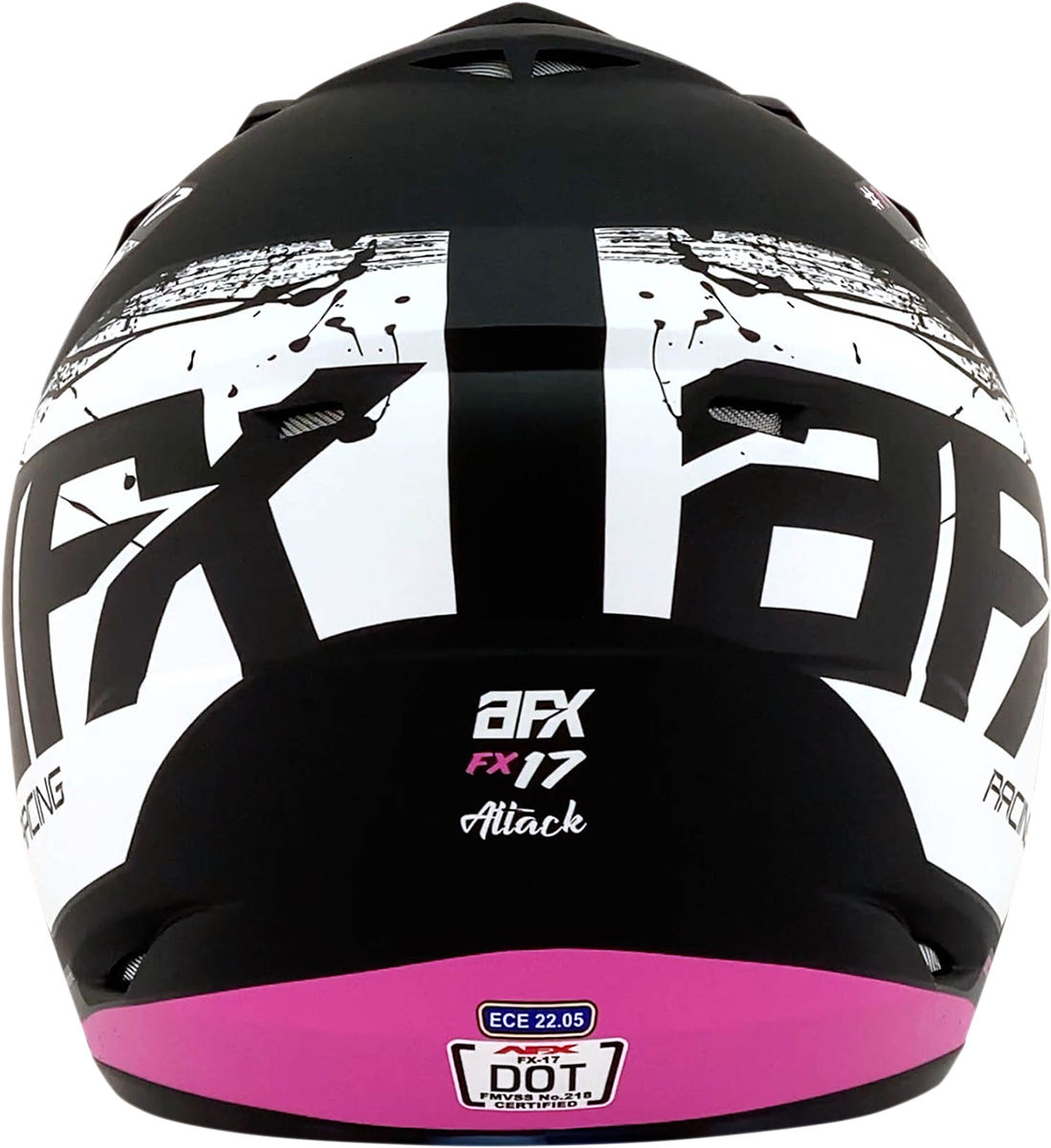 Casco de motocicleta AFX FX-17 - Attack - Negro mate/Fucsia - Talla grande 0110-7169 