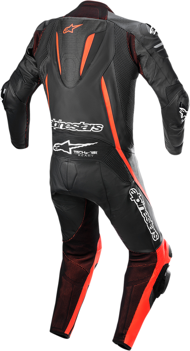 Traje de una pieza ALPINESTARS Fusion - Negro/Rojo Fluorescente - Talla 38 EE. UU. / 48 UE 3153022-1030-48