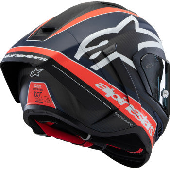 Casco de moto ALPINESTARS Supertech R10 - Team - Negro mate/Rojo carbono fluo/Azul - Grande 8200224-1383-L