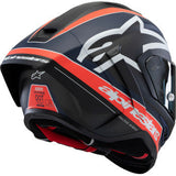 Casco de moto ALPINESTARS Supertech R10 - Team - Negro mate/Rojo carbono fluo/Azul - Grande 8200224-1383-L
