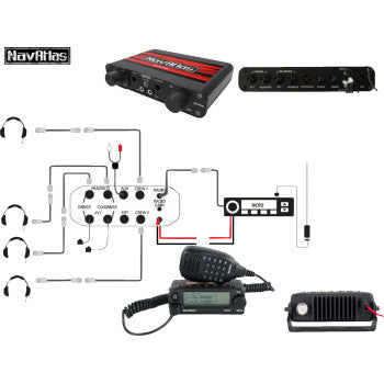 Kit de intercomunicador/radio y auriculares NAVATLAS - 4 plazas - Beige NI2ROHBE4 