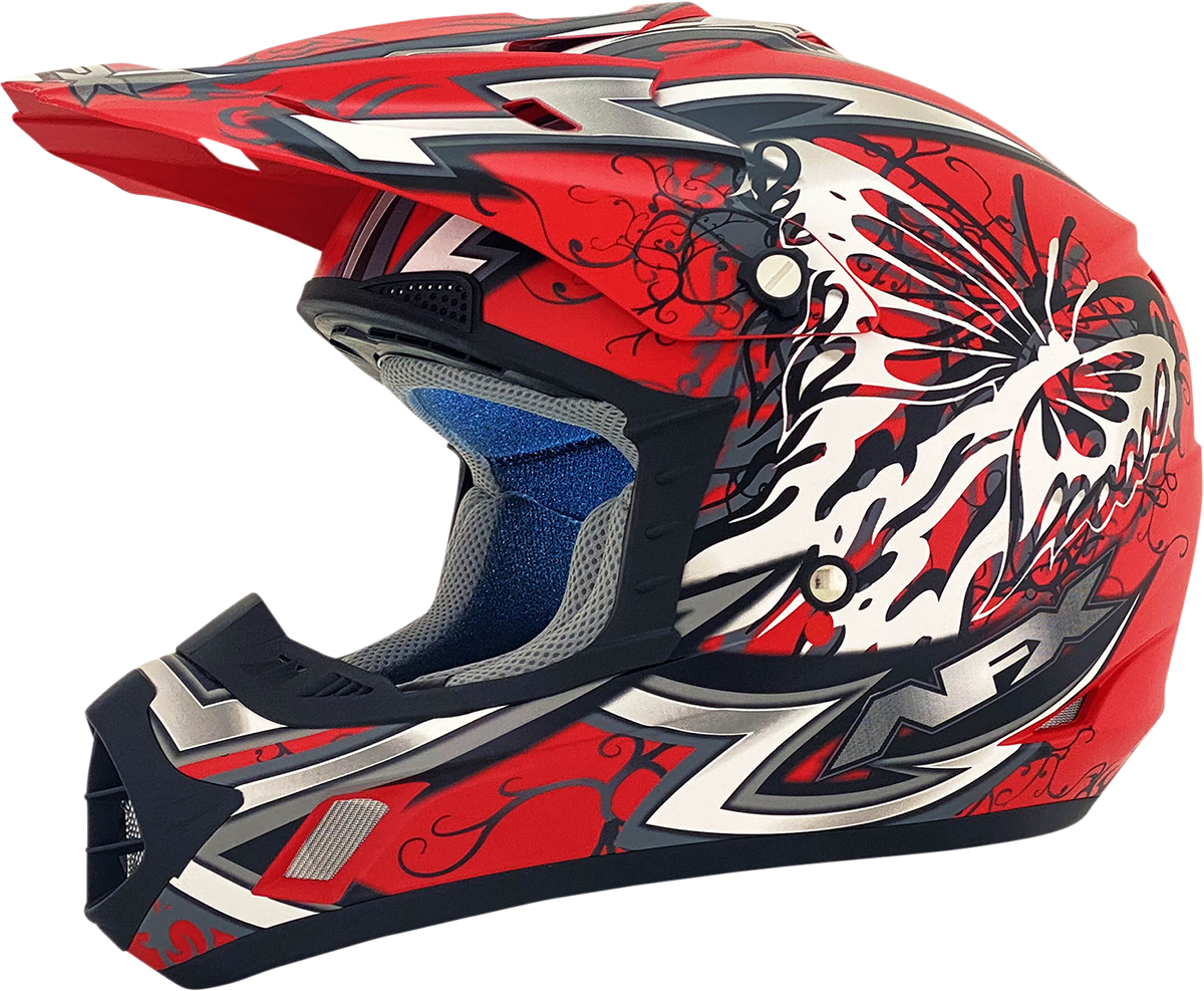 AFX FX-17 Motorcycle Helmet - Butterfly - Matte Ferrari Red - Medium 0110-7118