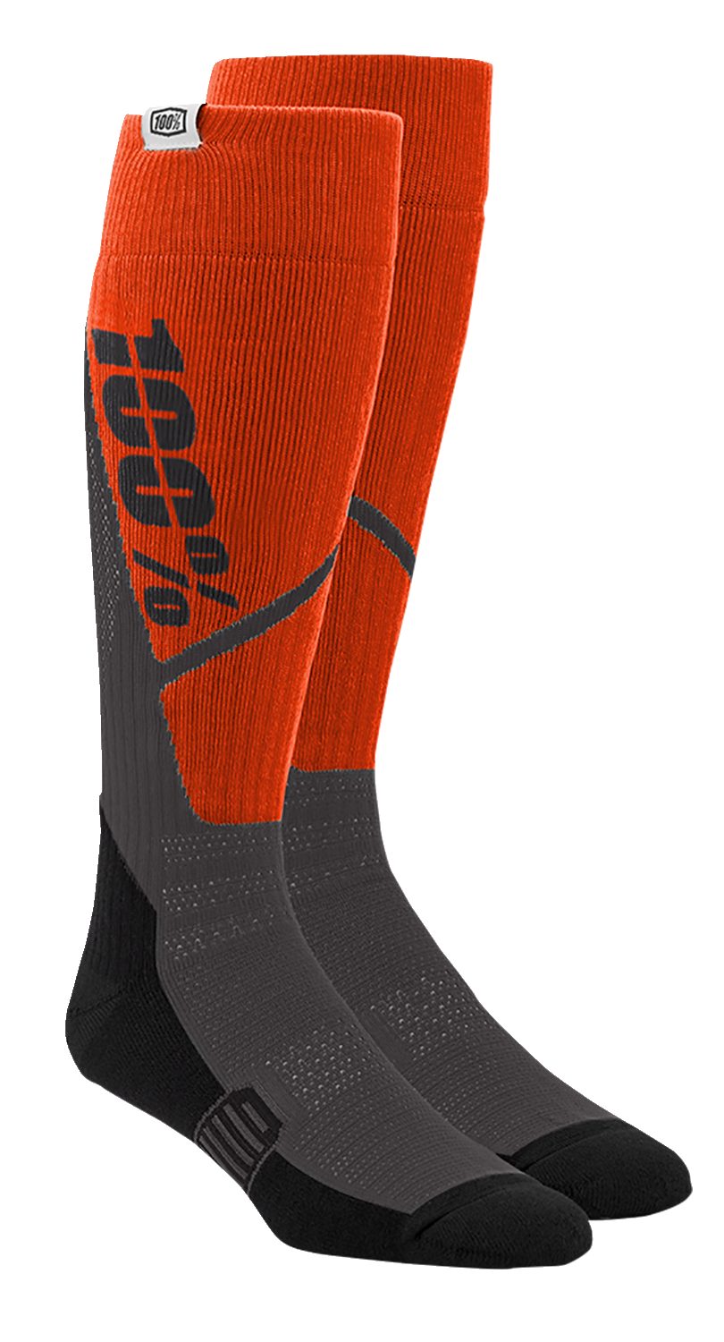 Calcetines de moto 100% Torque Comfort - Naranja/Carbón - Talla L/XL 20053-00008