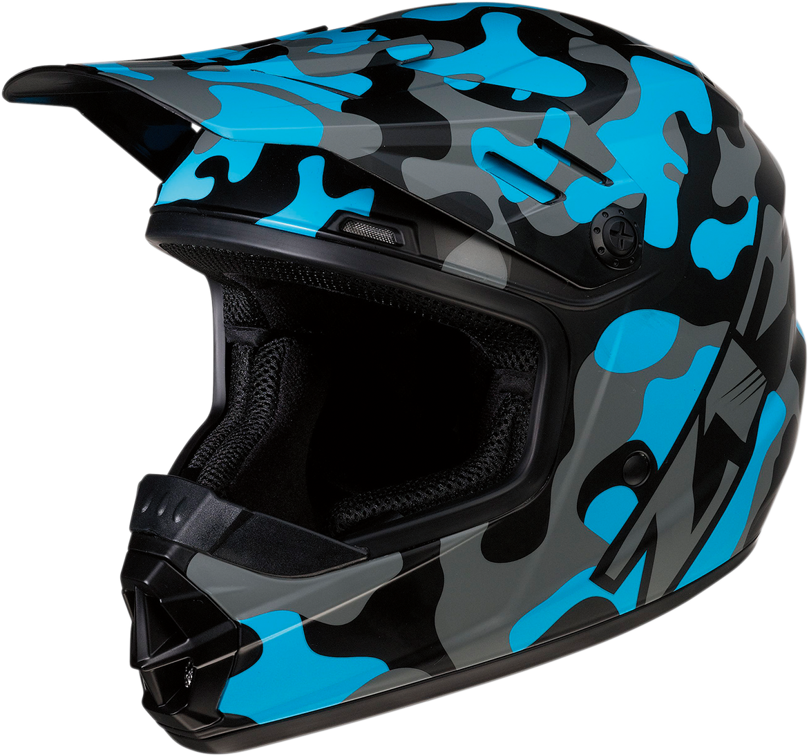 blue camo motorcycle helmet Z1R Youth Rise Motorcycle Helmet - Camo - Blue