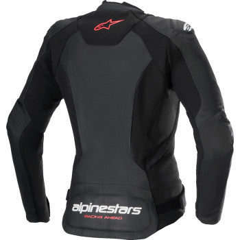 Chaqueta de cuero ALPINESTARS Stella Faster v3 - Negro/Blanco Fluo/Coral - Talla 12 de EE. UU. / 48 de UE 3113625-1781-48 