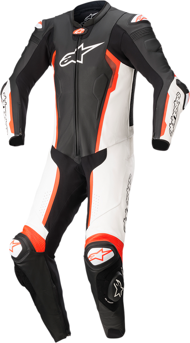 ALPINESTARS Missile v2 - Traje de una pieza - Negro/Blanco/Rojo Fluorescente - Talla 42 EE. UU. / 52 UE 3150122-1231-52