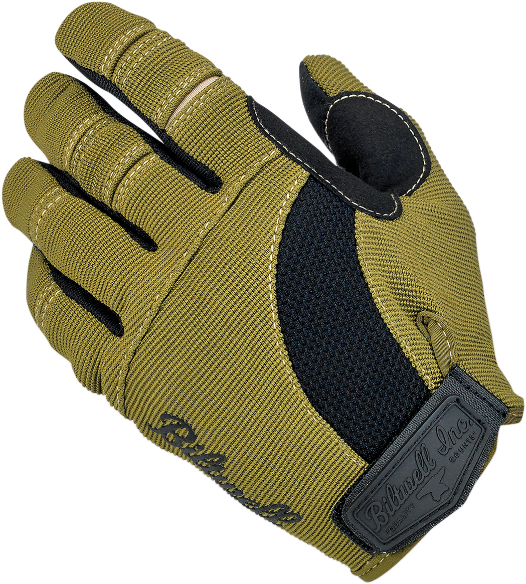 Guantes de moto BILTWELL - Verde oliva/negro - XS 1501-0309-001 