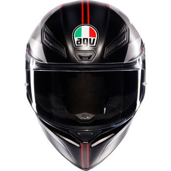 agv k1 black red AGV K1 S Motorcycle Helmet - Lap - Matte Black/Gray/Red