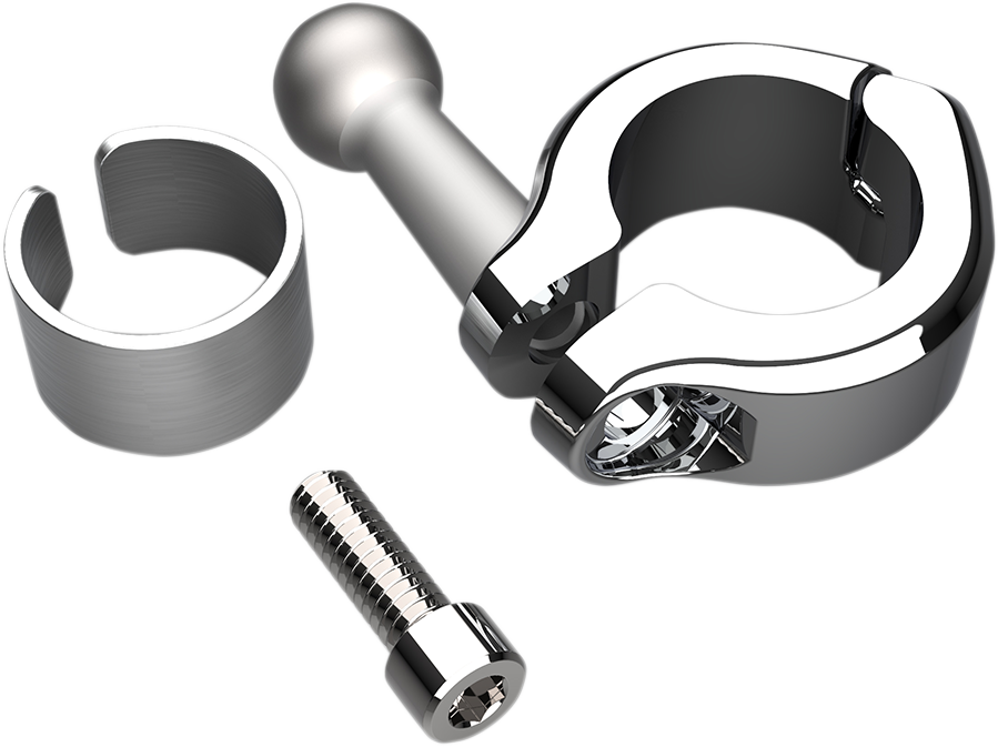 Soporte de bola CIRO - Abrazadera de aluminio - Manillar de 7/8" a 1" - Cromado 50128 