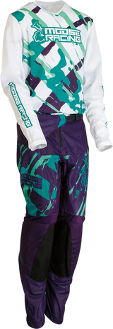 Pantalones Agroid para jóvenes MOOSE RACING - Morado/Verde azulado - 26 2903-2175