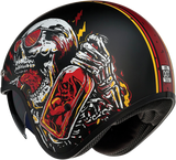 Casco de motocicleta Saturn Z1R - Devil Made Me - Negro/Rojo - Grande 0104-2819