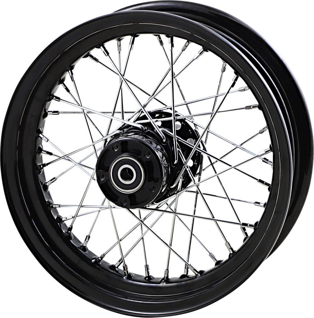 Rueda delantera DRAG SPECIALTIES - Disco doble/Sin ABS - Negra - 16"x3.00" - '00-'07 FLT 64456B