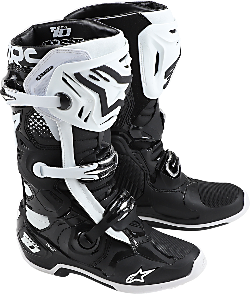 Botas ALPINESTARS Tech 10 - Negro/Blanco - Talla 9 de EE. UU. 2010020-12-9