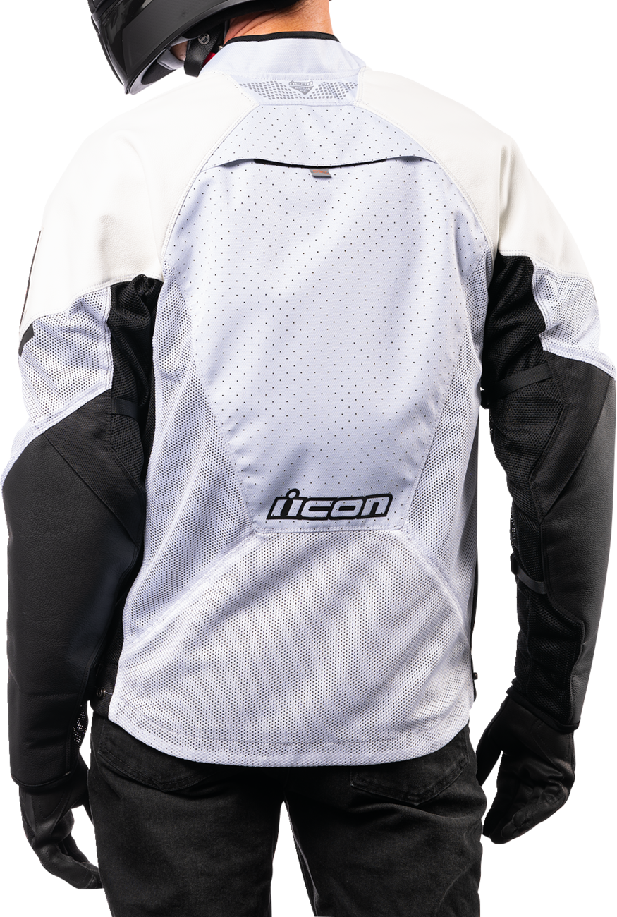 Chaqueta de cuero ICON Mesh AF™ - Blanca - Talla grande 2810-3904